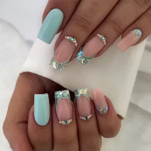 Sweet Romantic Pink Lips Print Wearable Fake Art Nail Spice Girl Frosted False Nails Valentine's Day Press on Nail Glue Manicure