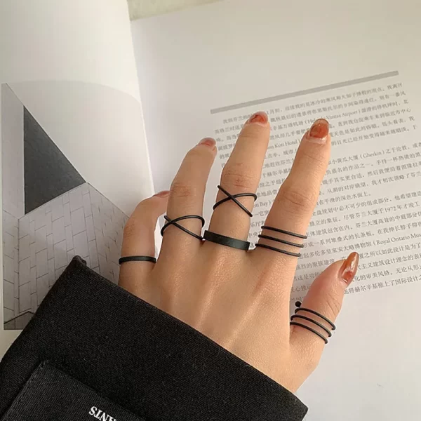 Bohemian Gold Color Cross Wide Rings Set For Women Girl Simple Chain Finger Tail Rings 2022 NEW Bijoux Jewelry Gifts Ring Female - Image 10