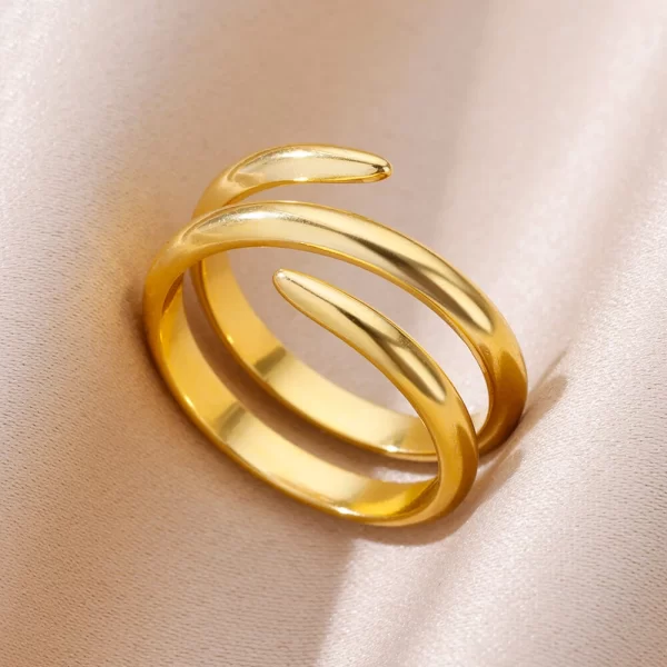 Stainless Steel Rings For Women Men Gold Color Hollow Wide Open Ring Female Male Fashion Wedding Party Finger Jewelry Gift 2024 - Image 18