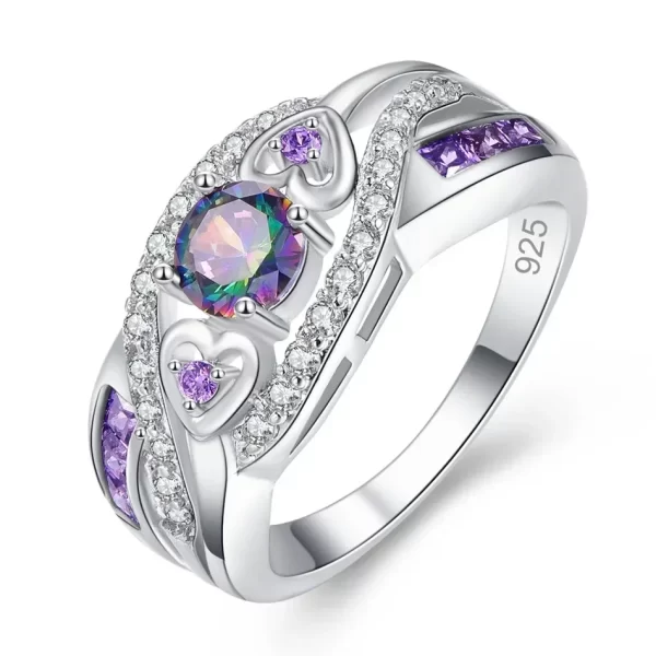 Latest Luxury Fashion Women's Jewelr Crystal from Austrian Shaped Cut Design WED Ring - Image 2