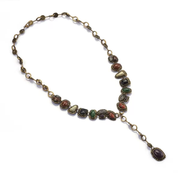 2024 New ZA Indian Ethnic Vintage Bracelet Women Fashion Boho Statement Charm Metal Hollow Links Resin Stone Bracelets Jewelry - Image 7