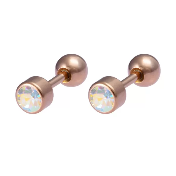 1 Pair Medical Stainless Steel Crystal Screw Round Ball Stud Earrings Ear Bone Nail Cartilage Earring Ear Piercing Body Jewelry - Image 25