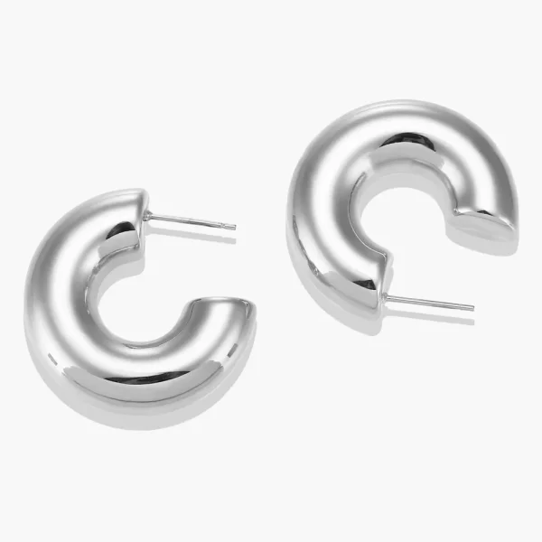 Stainless Stee Oversize Chunky Round Circle Clip Earring for Women Gold Plated C Shape Ear Cuff Stud Tube Thick Earclips Jewelry - Image 11