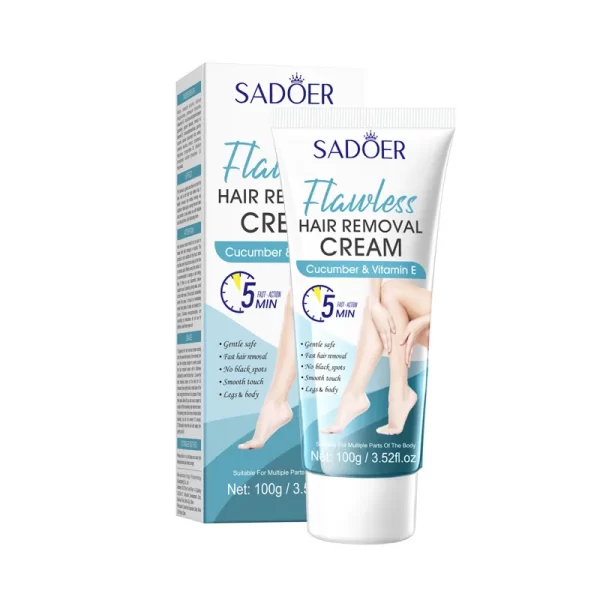 SADOER Cucumber Aloe Vera Rose Hair Removal Cream Non Irritating Quick Whole Body Axillary Armpit Arm Leg Privates Hair Remove - Image 8