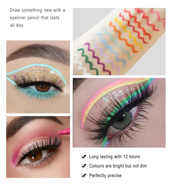 Sexy Purple Waterproof Matte Eye Cosmetics EyeLiner Pencil Long Lasting Women Fashion Pink Black Eye Charming Eye Liner Pencil - Image 5