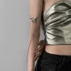 Irregular Liquid Metal Butterfly Necklace Silver Color Butterfly Pendant Adjustable stainless steel Chain Punk Hiphop Jewelry - Image 4