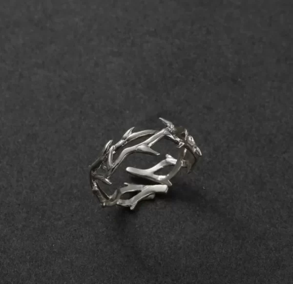 Vintage Goth Thorny Rose Couple Rings for Men Women Charm Irregularity Opening Stainless Steel Punk Finger Ring Jewelry Y2k Gift - Image 11