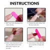 24pcs press on nails  Long Almond Blue Line Love Flower Lattice Print Fake Nail french tip press on nails cute nail - Image 5