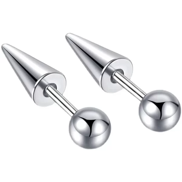 2pcs 16G 316L Stainless Steel Spike Stud Earrings For Women Men,Screw Back Daith Cartilage Tragus Conch Helix Piercing Jewelry - Image 3