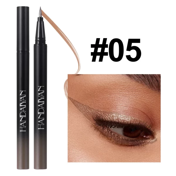 Diamond Shiny Eye Liner Eyeshadow Waterproof Quick-dry Silver Gold Metellic Pearlescent Liquid Eyeliner Silkworm Brighten Makeup - Image 7