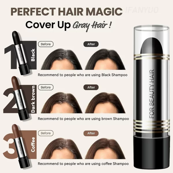 Black Brown Hair Dye Pen One-time Temporary Hair Dyeing Stick Cover Grey White Hair Fill in Hairs Coloring Styling Makeup Tools - Image 6