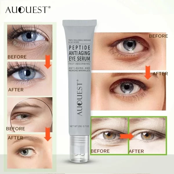 1PCS Peptides Ageless Eye Cream Hyaluronic Acid Instantly Serum Essence Gel for Firming Wrinkles Whitening Puffy Eye Care - Image 6