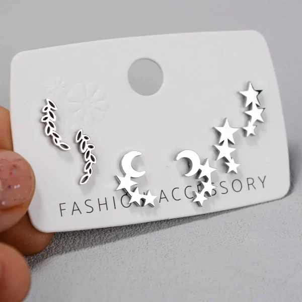 Stainless Steel Earrings Small Cute Butterfly Star Moon Heart Stud Earrings Set Punk Piercing Earing Women's Minimalist Jewelry - Image 9