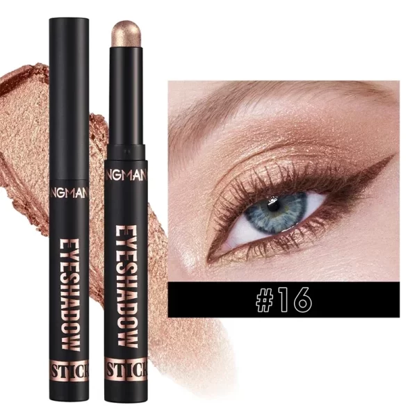 Glitter Brown Eyeshadow Pen Smoky Eyes Makeup Long Lasting Shimmer Matte Lying Silkworm Eyeshadow Pencil Highlighter Stick 1pc - Image 9