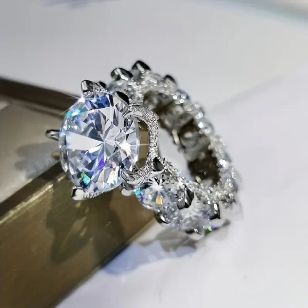 Hot Selling Silver Plated Rings For Women Square Cubic Zircon Jewelry Wedding Engagement Ring Wholesale Size 6-10 - Image 5