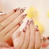 24pcs Artificial Acrylic Nail Art Fake Nails Full Coverage Removable Press on Nails Halloween Pumpkin Skull Moon False Nail Tip - Image 26
