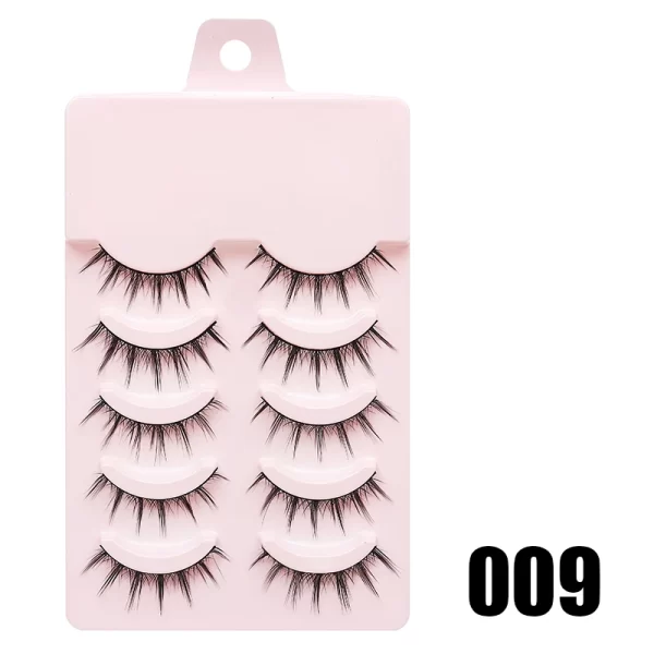 DINGSEN Fake Eyelash Anime Lashes 5 Pairs Little Devil Eyelashes Natural Daily Makeup Manga Eyelashes Clear Band Eyelashes - Image 3