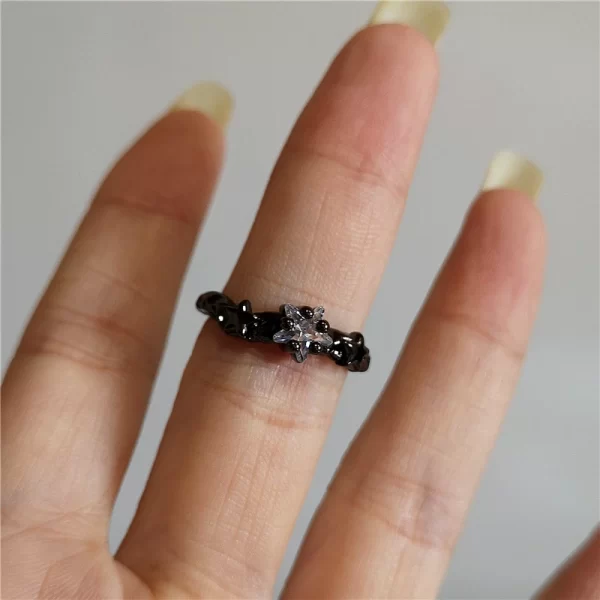 Gothic Punk Red Crystal Spider Star Geometric Irregular Heart Open Ring For Men Women Halloween Y2K EMO Jewelry Accessories Gift - Image 6