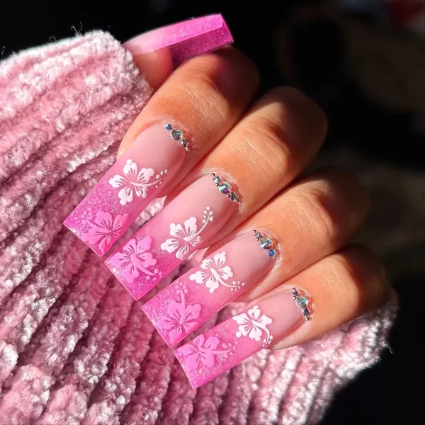 Sweet Romantic Pink Lips Print Wearable Fake Art Nail Spice Girl Frosted False Nails Valentine's Day Press on Nail Glue Manicure - Image 7