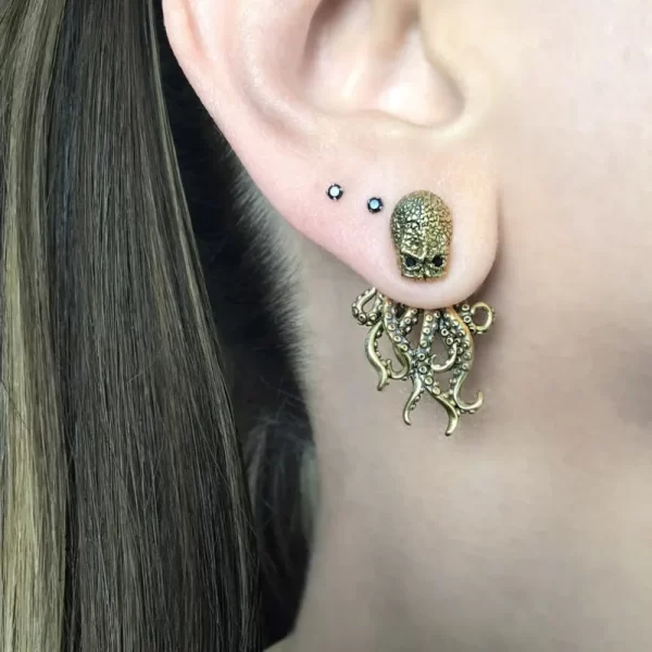 Dragon Earrings, Front Back Earrings, Stainless Steel Earrings, Gothic Jewelry, Ear Jacket, Dragon Ear Jacket, Dragon Jewelry, D - Image 9