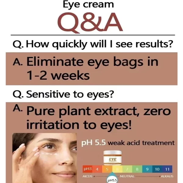 Anti-Wrinkle Dark Circles Eye Cream Remove Eye Bags Puffiness Way Work under Eyes Moisturizing Skin Care - Image 4