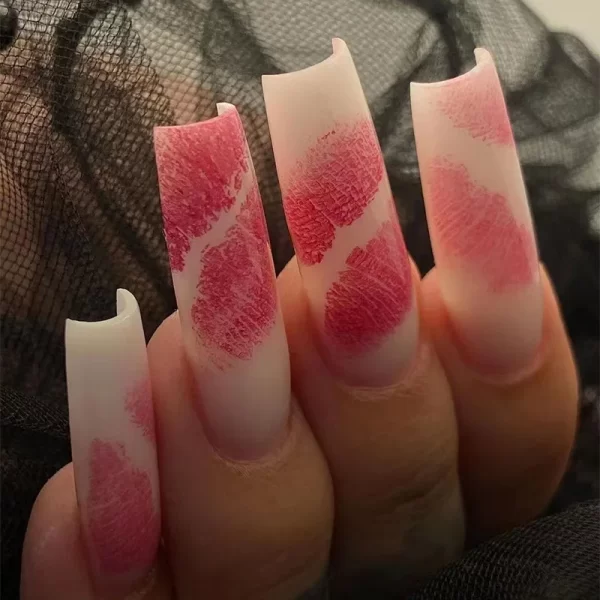 24Pcs Pink Butterfly Design False Nails Extra Long Coffin Fake Nails Wearable French Ballet Press on Nails Full Cover Nail Tips - Image 17