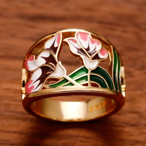 Green Leaf Enamel Handmade Oil Dropping Women's Ring Charm High Luxury Westernized  Prom Fancy Birthday Gift Fashion Jewelry - Image 7