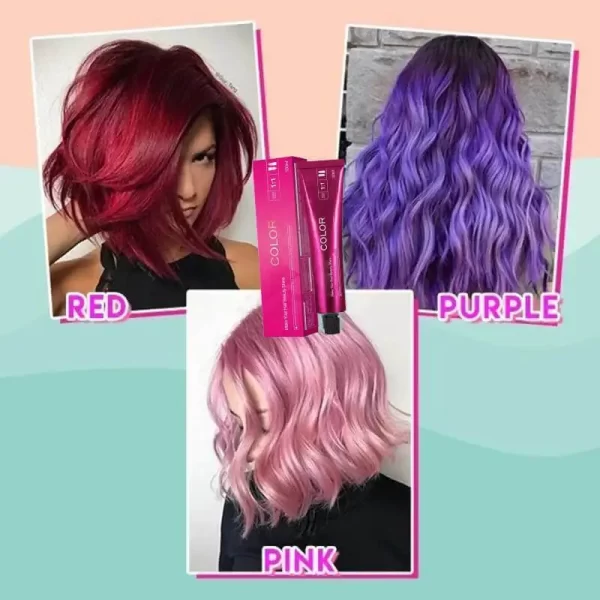 Damage-Free Permanent Hair Color Dye Set DIY Hair Coloring Kit brown hot pink hair dye color for gray hair coverage Styling Tool - Image 5