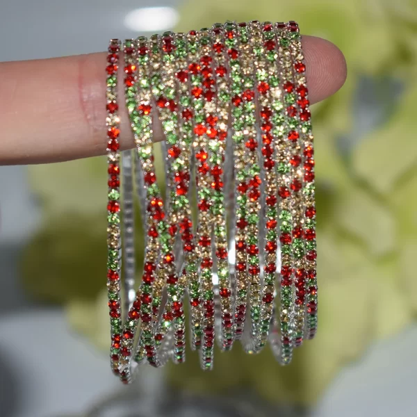 50pcs/Set Fashion Gold Multiple Colour Crystal Rhinestone Elastic Bracelet Bangle Bling Wristband Women Wedding Bridal Jewelry - Image 22