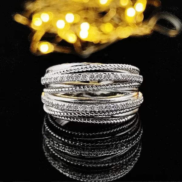 Luxury Cross Bridal Marriage Rings Special-interested Dazzling Crystal CZ Stone Simple Stylish Women Trendy Jewelry Rings r6566 - Image 6