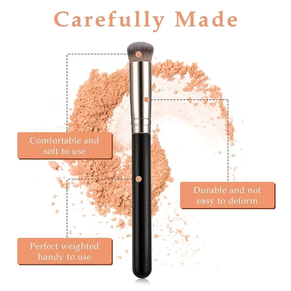 1/2/5 pcs Foundation Concealer Brush, Premium Contour Blusher Brushes, Flawless Under Eye Dense Face Makeup Brush For Blending - Image 4