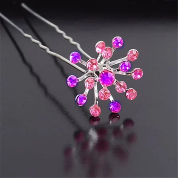 Bride Hair Accessories Rhinestone Flower Crystal Hairpins Retro Pave Hair Clip Hair Jewelry For Women Wedding Party Hair Pins - Image 6