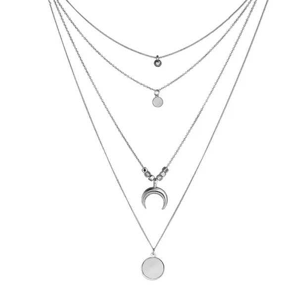 Crystal Zircon Heart Star Charm Layered Pendant Necklace Set for Women Charms Fashion Square Rhinestone Female Vintage Jewelry - Image 14