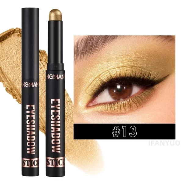 Glitter Brown Eyeshadow Pen Smoky Eyes Makeup Long Lasting Shimmer Matte Lying Silkworm Eyeshadow Pencil Highlighter Stick 1pc - Image 12