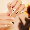 24pcs Artificial Acrylic Nail Art Fake Nails Full Coverage Removable Press on Nails Halloween Pumpkin Skull Moon False Nail Tip - Image 9
