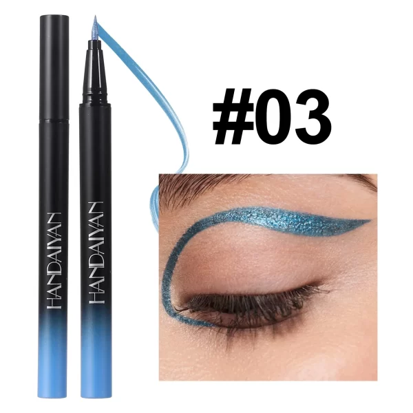 Diamond Shiny Eye Liner Eyeshadow Waterproof Quick-dry Silver Gold Metellic Pearlescent Liquid Eyeliner Silkworm Brighten Makeup - Image 15