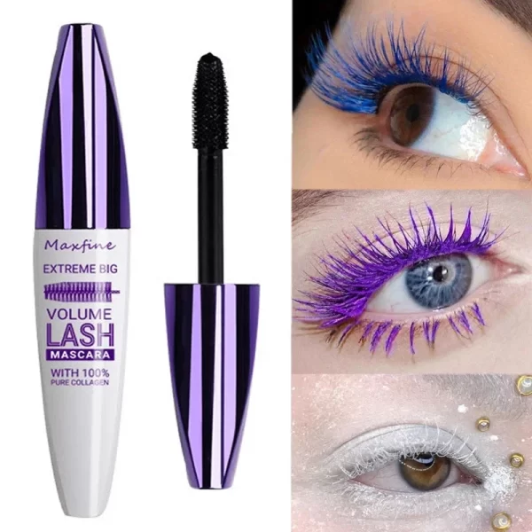5d Three-dimensional Mascara Purple Blue White Multi-color Mascara Base Long-lasting Non-smudge Long-lasting Curling Shaping Mas - Image 2