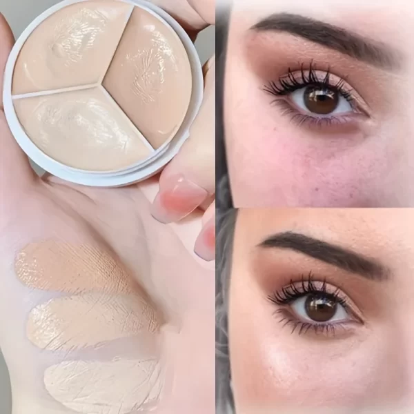 3 Colors Concealer Palette Eyeshadow Base Palette Matte Contour Concealer With Brush Covering For Dark Circles Concealer Cream - Image 5