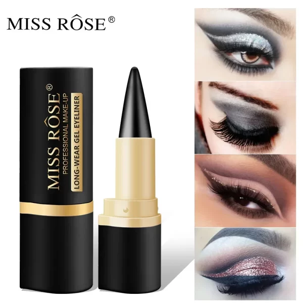 Miss Rose Black Long-Lasting Eye liner Pen Makeup 24-Hour Waterproof Gel Eye Shadow Eyeliner Pencil Kajal Eye Shimmer Cosmetics - Image 6