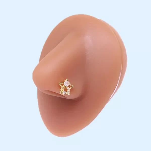 1Pcs 20G Stainless Steel L Shaped Nose Studs Ring for Women Fashion Cross Flower CZ Screw Nose Piercing Jewelry - Image 7