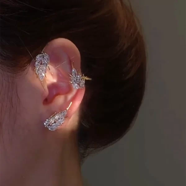 Korean Fashion Zircon Butterfly Elf Ear Cuff for Women Sparkling Zircon Crystal Without Piercing Clip Earrings Wedding Jewelry - Image 12