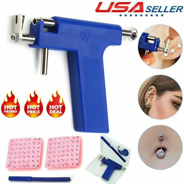 Professional Ear Piercing Gun Tools 98pcs/set  Ear Stud Stainless Steel for Ear Nose Navel Body Jewelry Piercing Kit Safety Tool - Image 3