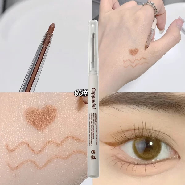 Matte Lying silkworm Eyeliner Gel Pen Waterproof Not Blooming Quick Drying Eye Liner Pencil Tea Brown Eye Shadow Pen Makeup - Image 7
