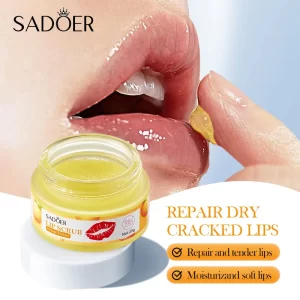 SADOER Fruit Lip Scrub Cream Moisturizing Lips Plumper Hydrating Nourishing Avocado Orange Strawberry Lip Mask Lipstick