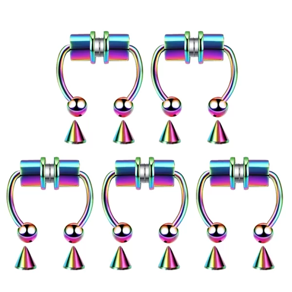 5pcs Stainless Steel Magnet Fake Nose Ring Hoop Fake Piercing Hoop Septum Rings For Women Fashion Gothic Rock Body Jewelry Gifts - Image 10