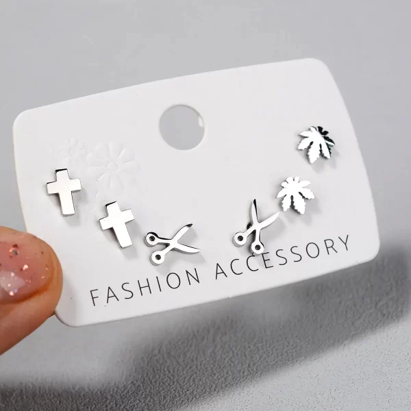 Stainless Steel Earrings Small Cute Butterfly Star Moon Heart Stud Earrings Set Punk Piercing Earing Women's Minimalist Jewelry - Image 22