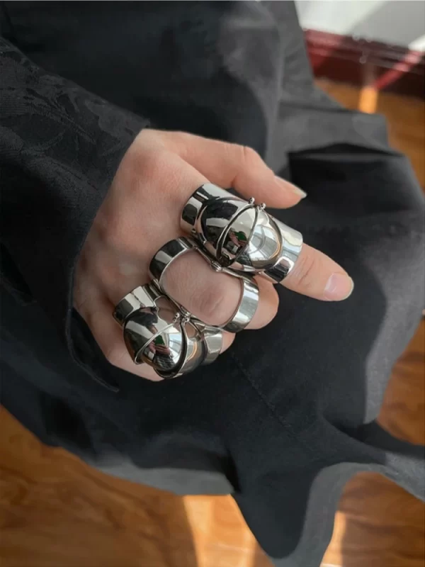 New Punk Y2K Trend Ins Armour Ring forefinger joint Charm Ring Rock Adjustable Manual Ring For Men Women Jewelry Gift - Image 5