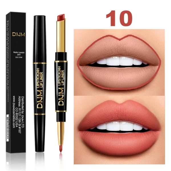 2 In 1 Matte Lipstick Pencil Double Head Lip Liner Pen Red Nude Long Lasting Waterproof Lady Charming Lip Pencil Makeup Tools - Image 16