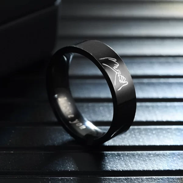 Fashion Titanium Steel Couple Rings With Letters I LOVE YOU Inside Jewelry Gifts For Love Couples Black And White Two Styles - Image 6