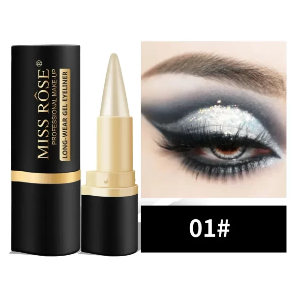 Miss Rose Black Long-Lasting Eye liner Pen Makeup 24-Hour Waterproof Gel Eye Shadow Eyeliner Pencil Kajal Eye Shimmer Cosmetics - Image 7